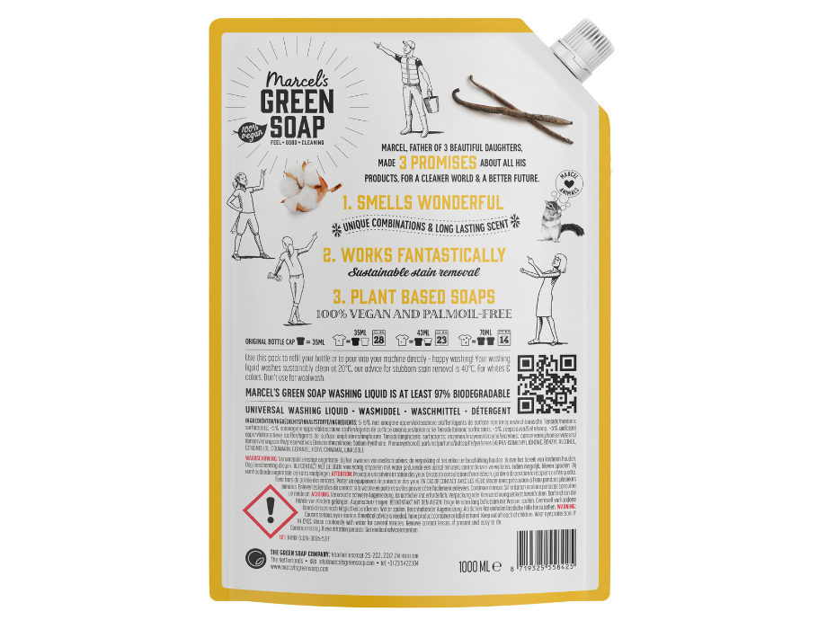 Vanilla Cotton Navulling 1000 ml achterkant